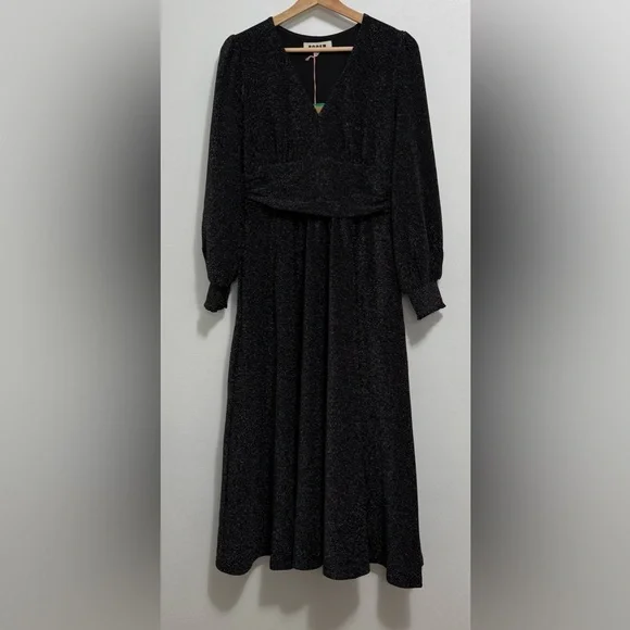 Boden Daphne Metallic Midi Dress in Black - Picture 12 of 12